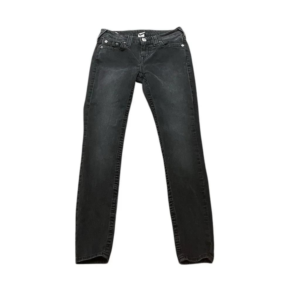 True Religion Women's Halle Dark Gray Super Skinny Jeans, Size 27